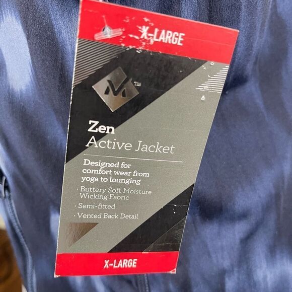 Members Mark Zen active tie dye blue jacket + black compression ankle legging XL - Picture 8 of 16